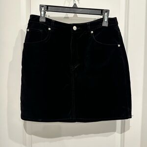 H&M Velvet Black Mini Skirt